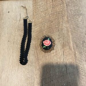 Choker necklace and pin